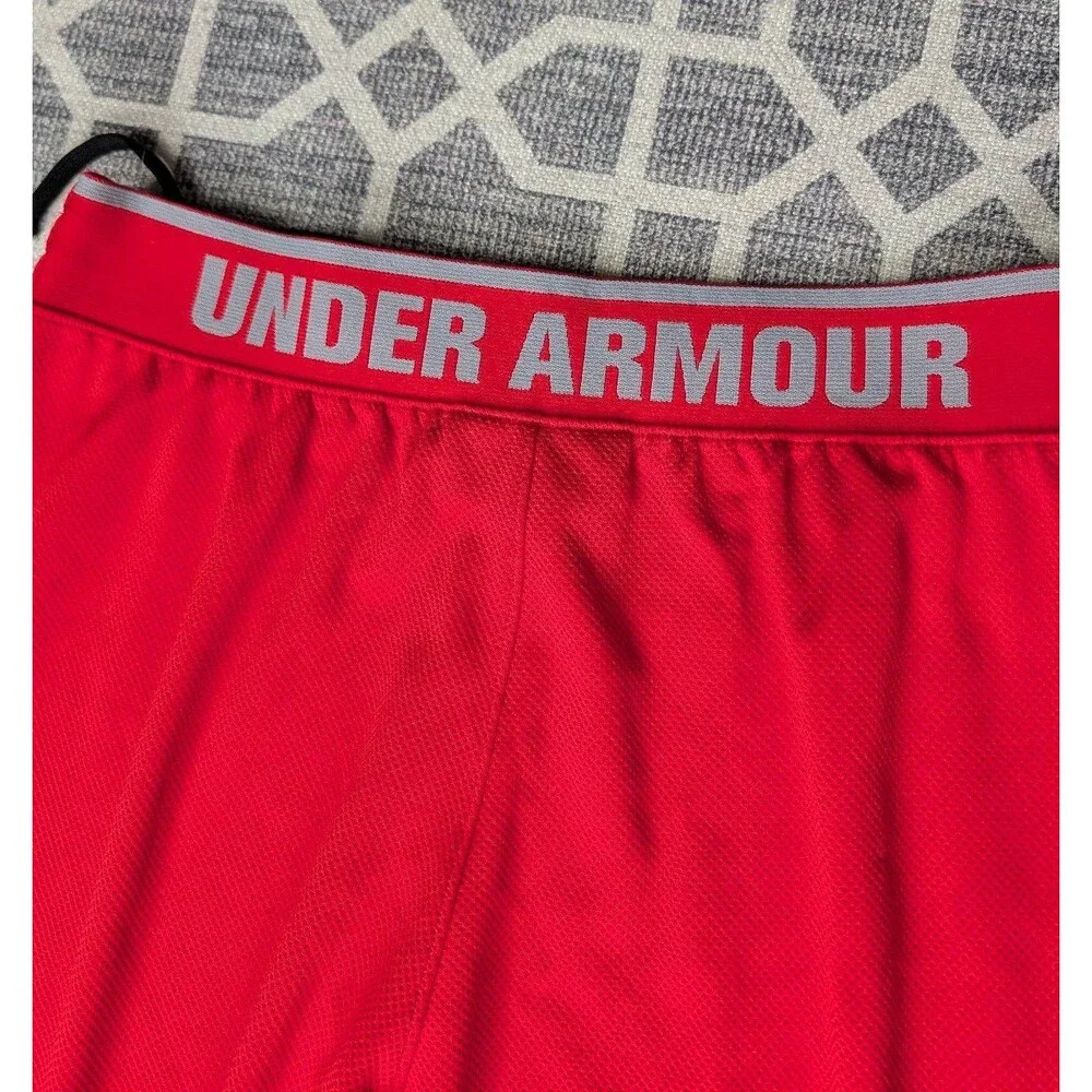 Men's Under Armour UA Reflex Warm Up Pants Red/Black Mesh Baggy LG